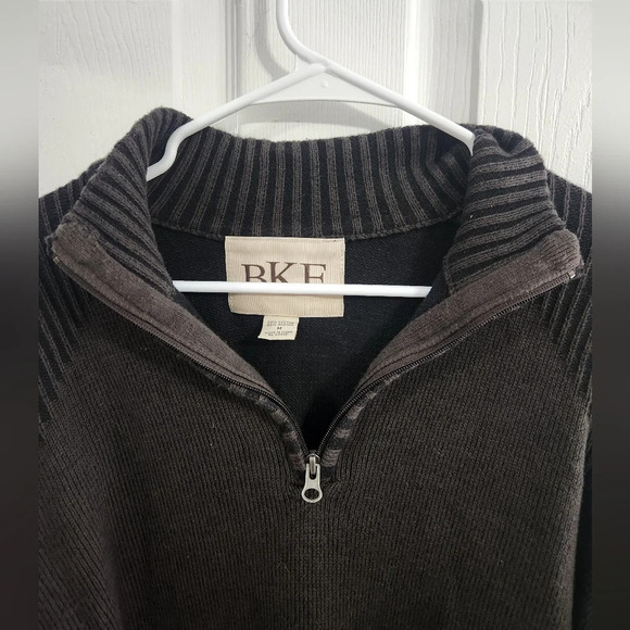 BKE Buckle brown men pullover collared knit sweater stretch men size medium - Picture 8 of 9